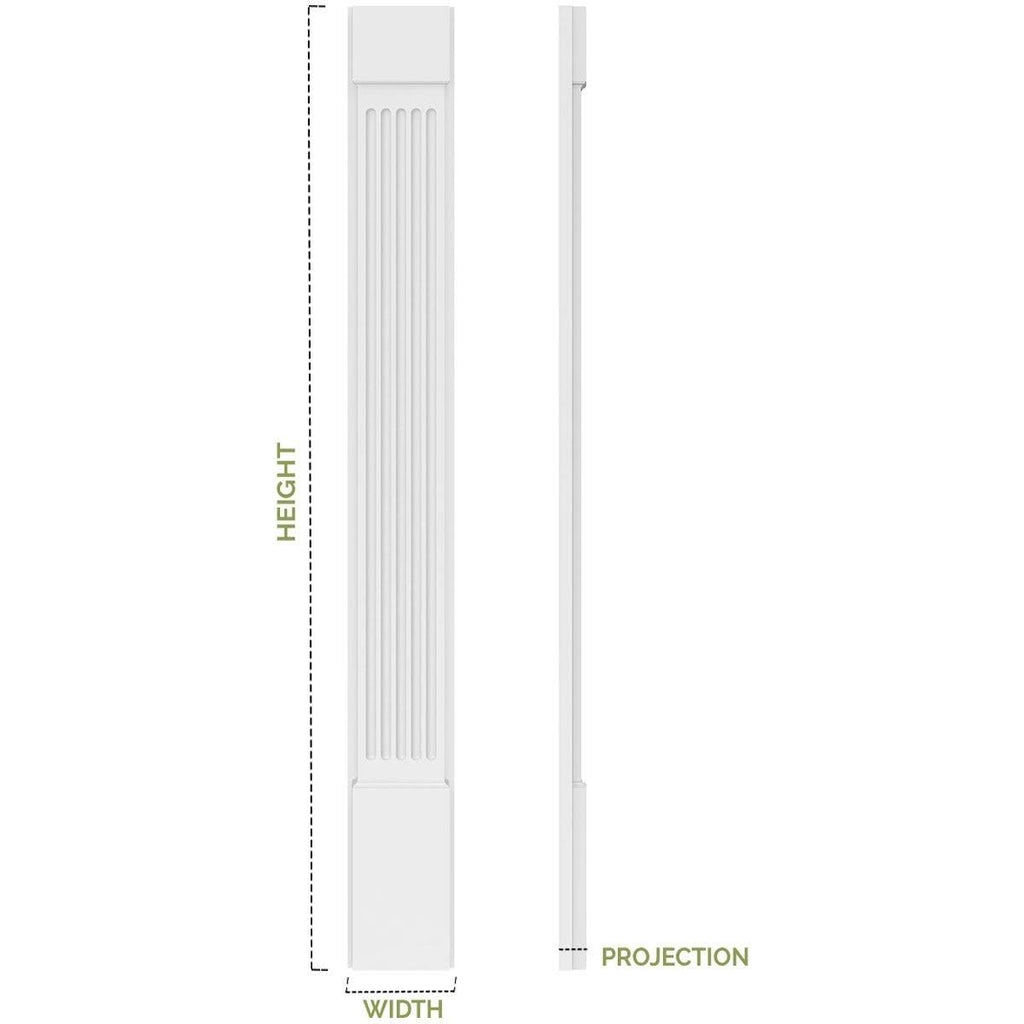 10x108 Raised Panel PVC Pilaster with Capital & Base (Pair) N70136