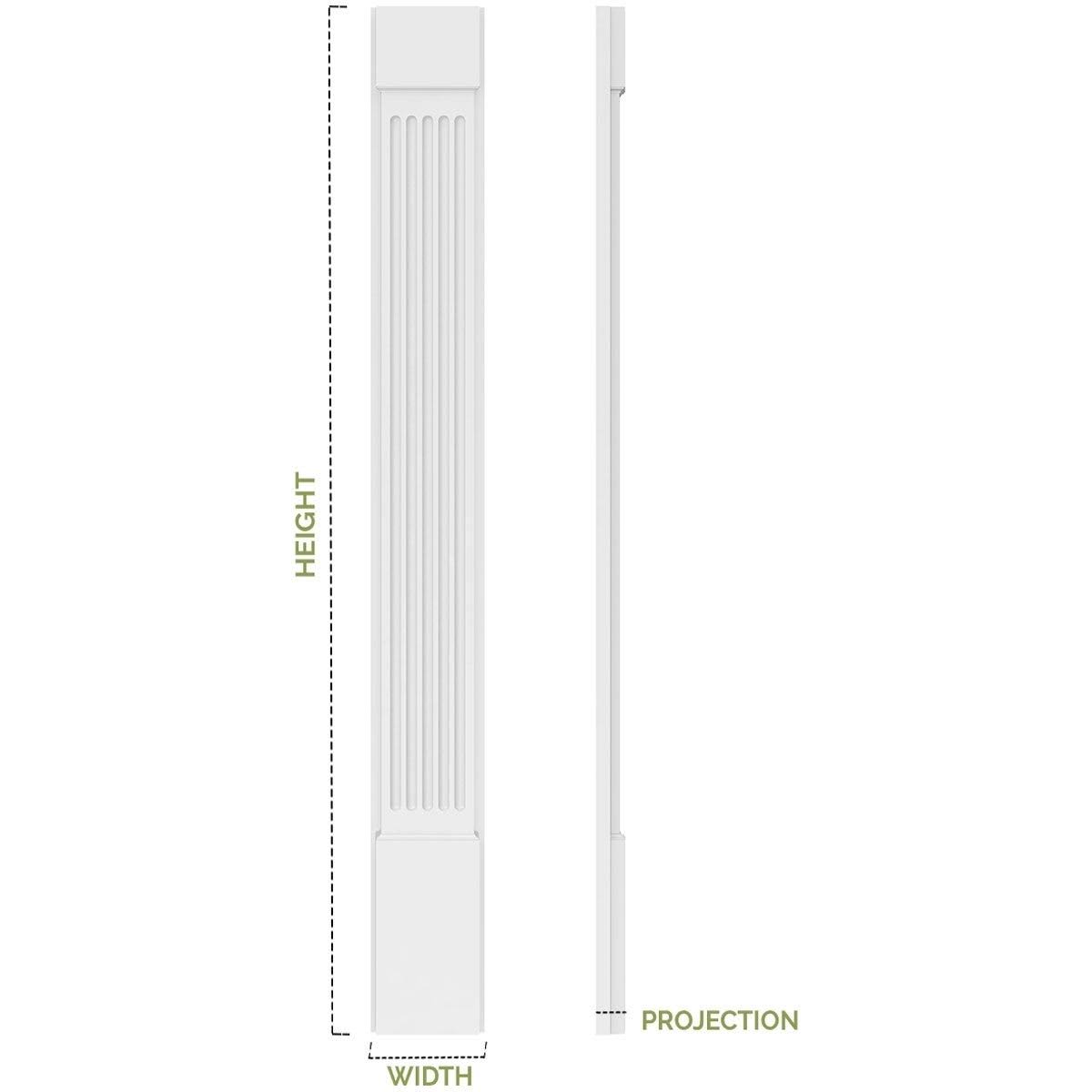 10x108 Raised Panel PVC Pilaster with Capital & Base (Pair) N70136