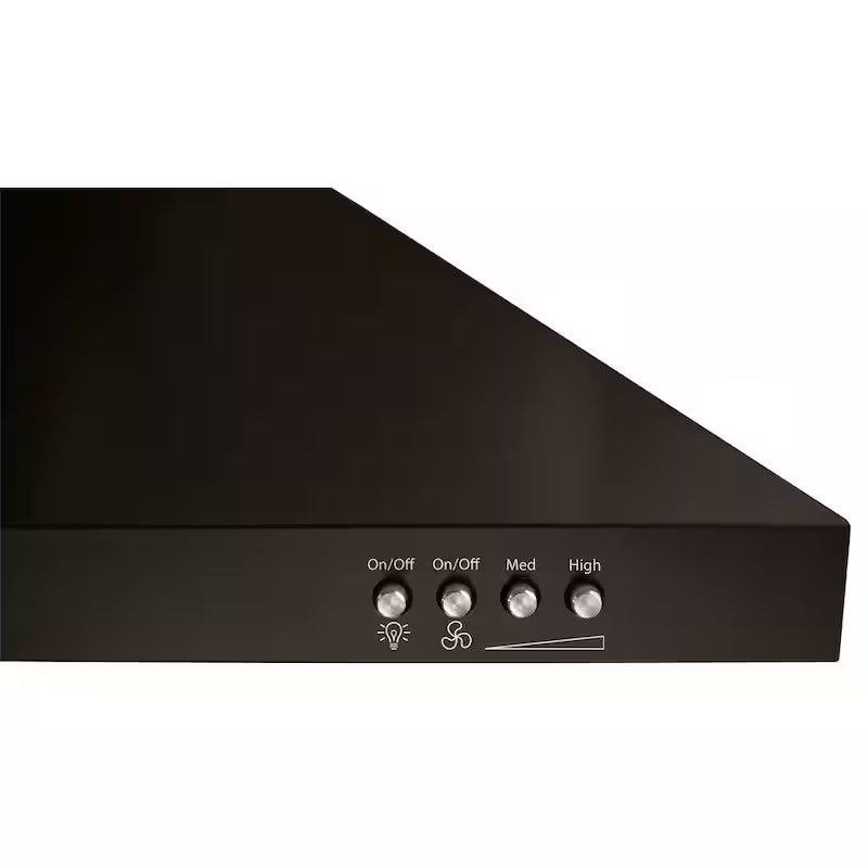30 in. Wall Mount Range Hood in Black Stainless E44474