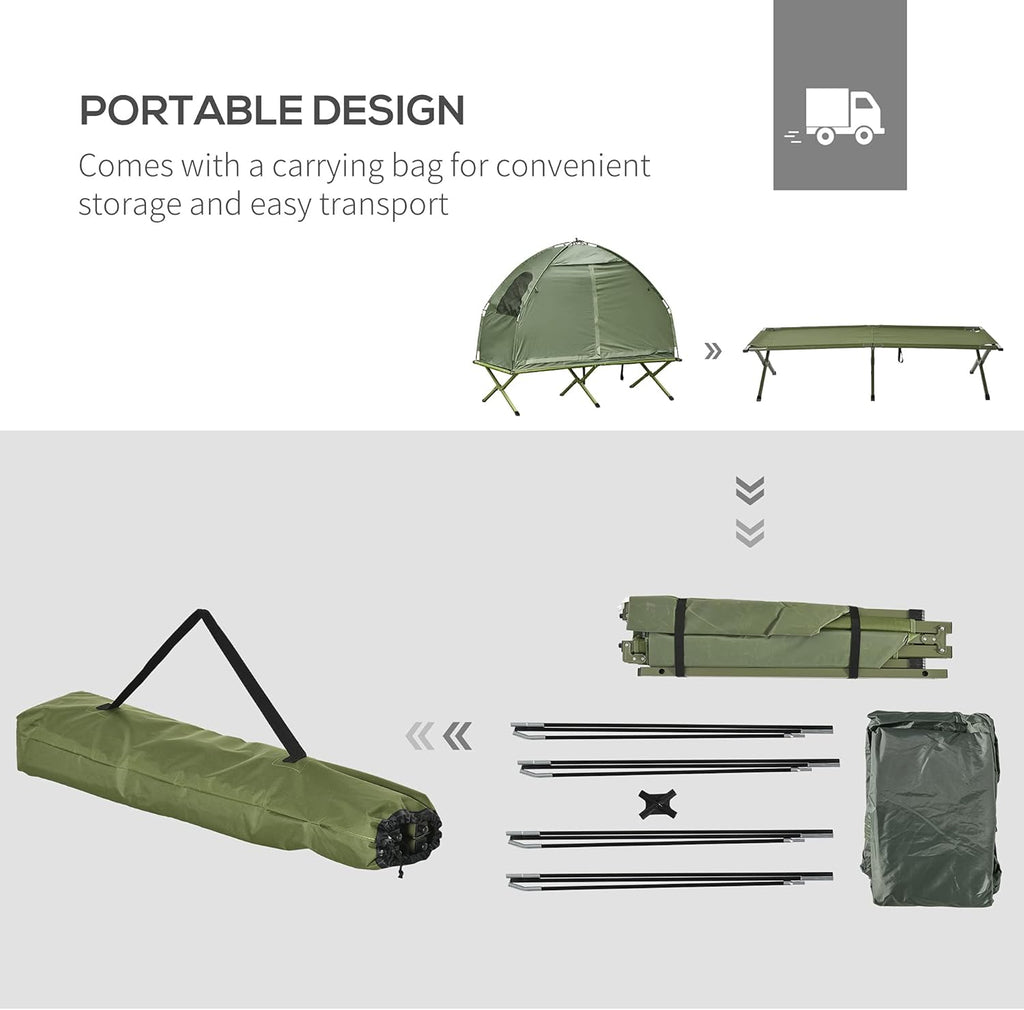 Compact Pop Up Folding Camping Cot Tent Combo Set V20279