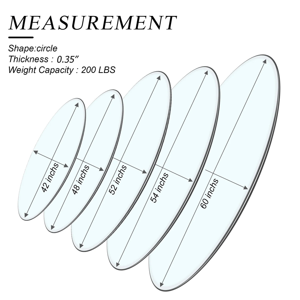 52 Inch Round Clear Glass Table Top T42843