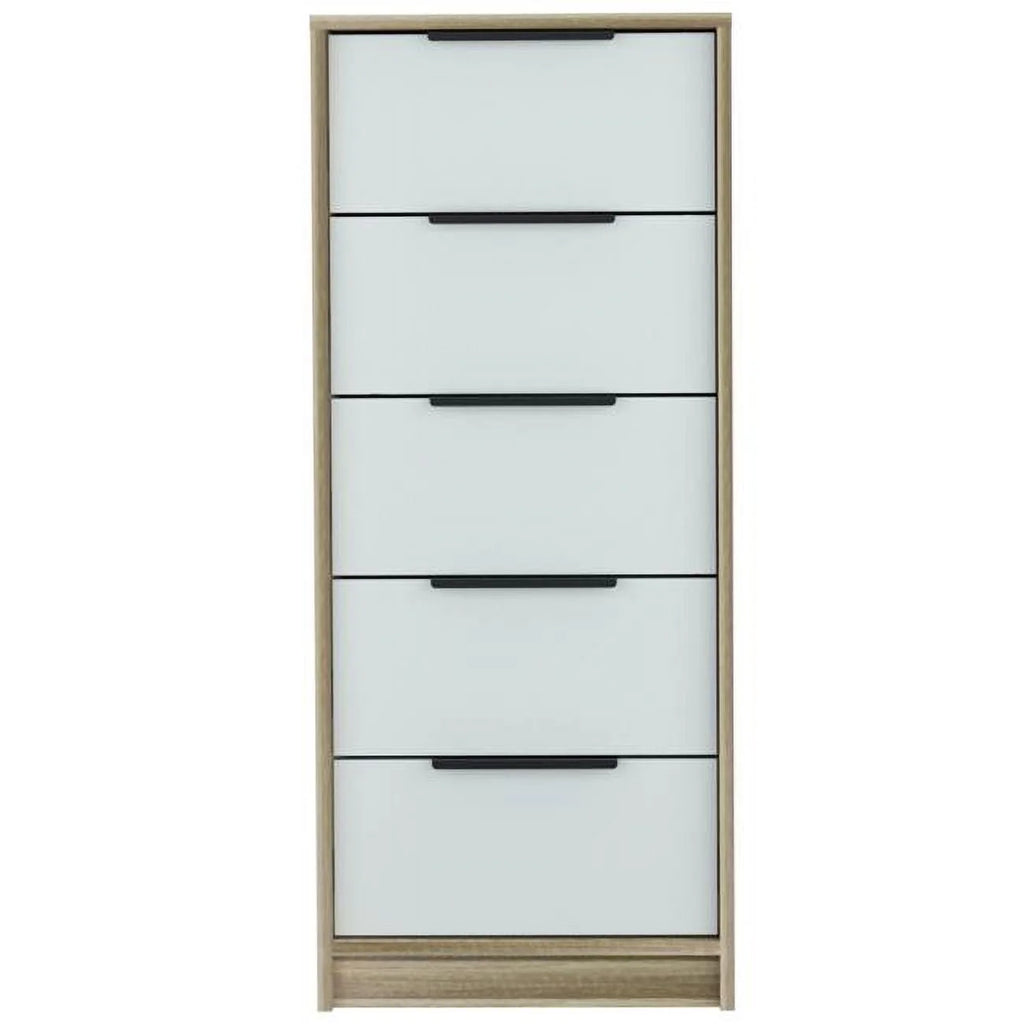 Brown & White Five Drawer Chest T559299