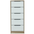 Brown & White Five Drawer Chest T559299