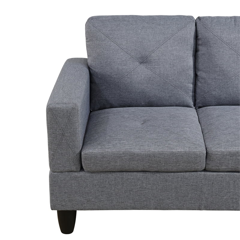 Microfiber Fabric Right Facing Sectional Grey A16534