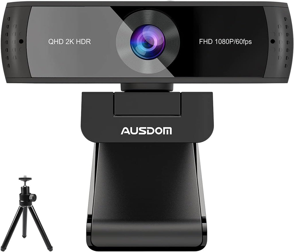2K Zoomable Webcam with Tripod and Microphones Pack of 2 A8337