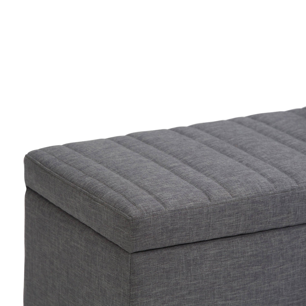 34 inch Wide Contemporary Rectangle Storage Ottoman Slate Grey A856485
