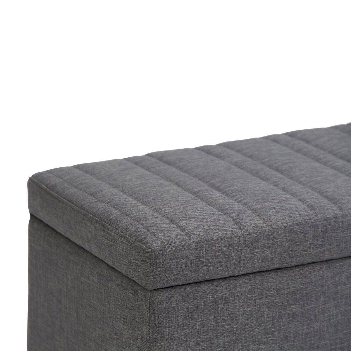 34 inch Wide Contemporary Rectangle Storage Ottoman Slate Grey A856485