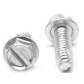 3/8-16 x 2 Coarse Thread Cutting Screw Slotted Hex Washer Head Zinc Plated Q442