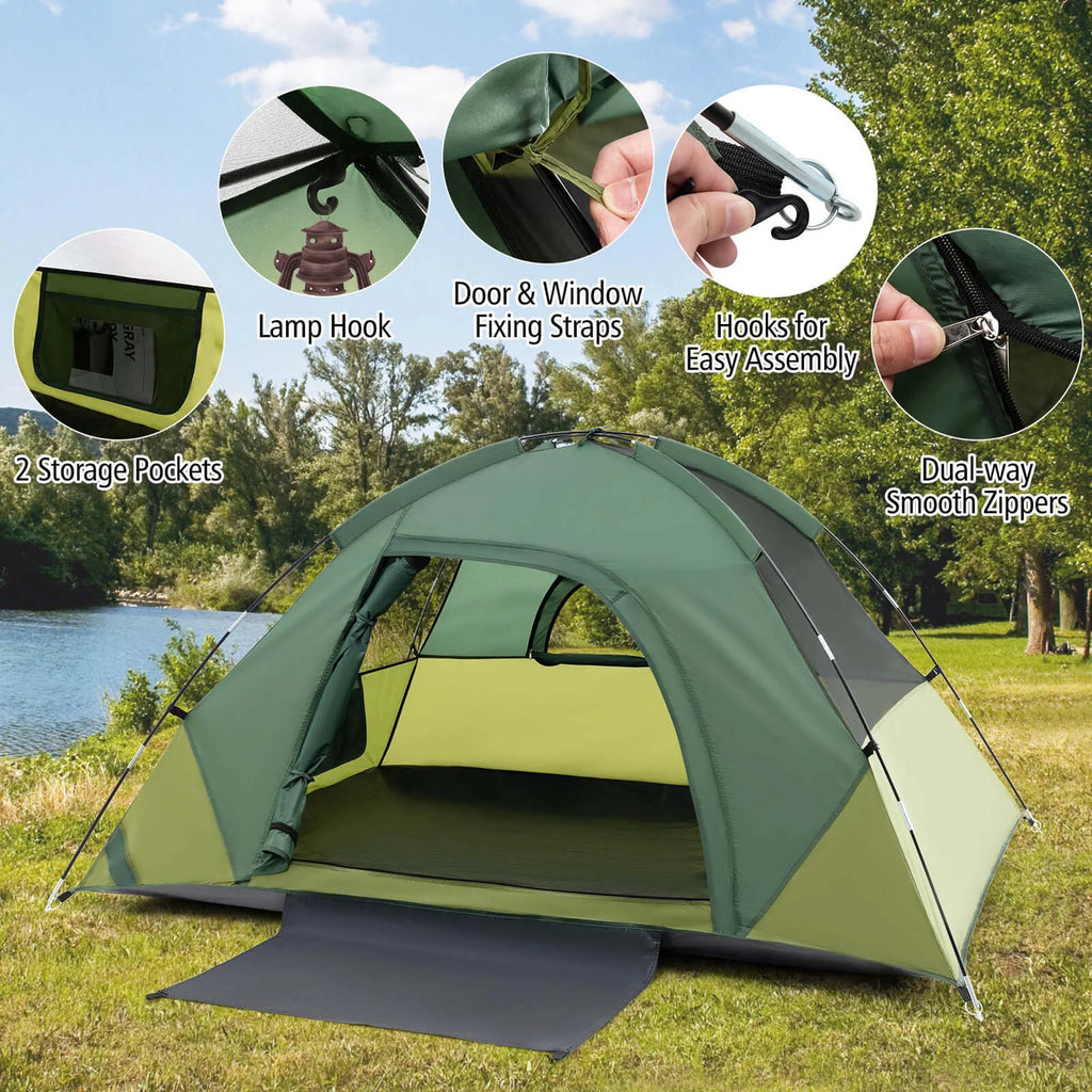 2-person Camping Tent with Rain Fly Carrying Bag V726