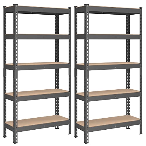 5-Tier Storage Shelves Set of 2 Black Y521