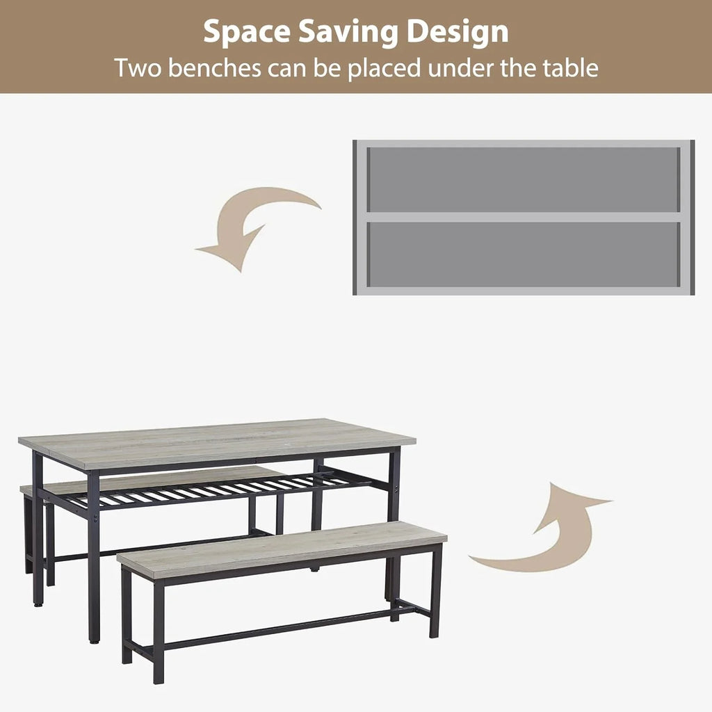 67" Dining Table Set for 6 with 2 Benches M85502