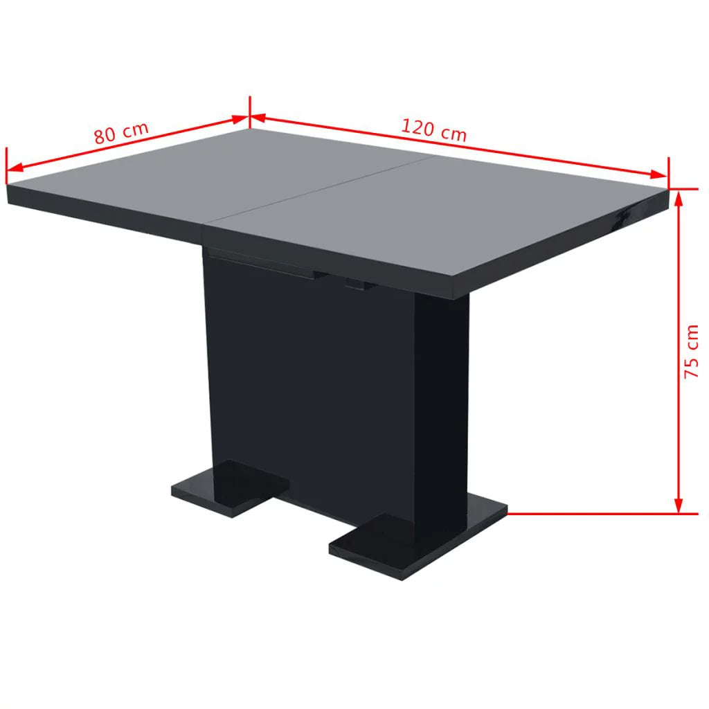 Extendable Dining Table High Gloss Black T41466