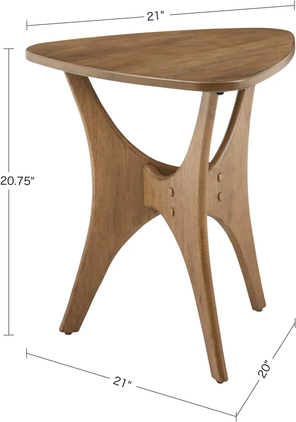Light Brown Triangle Wood Sofa Table with Solid Wood Legs R67068