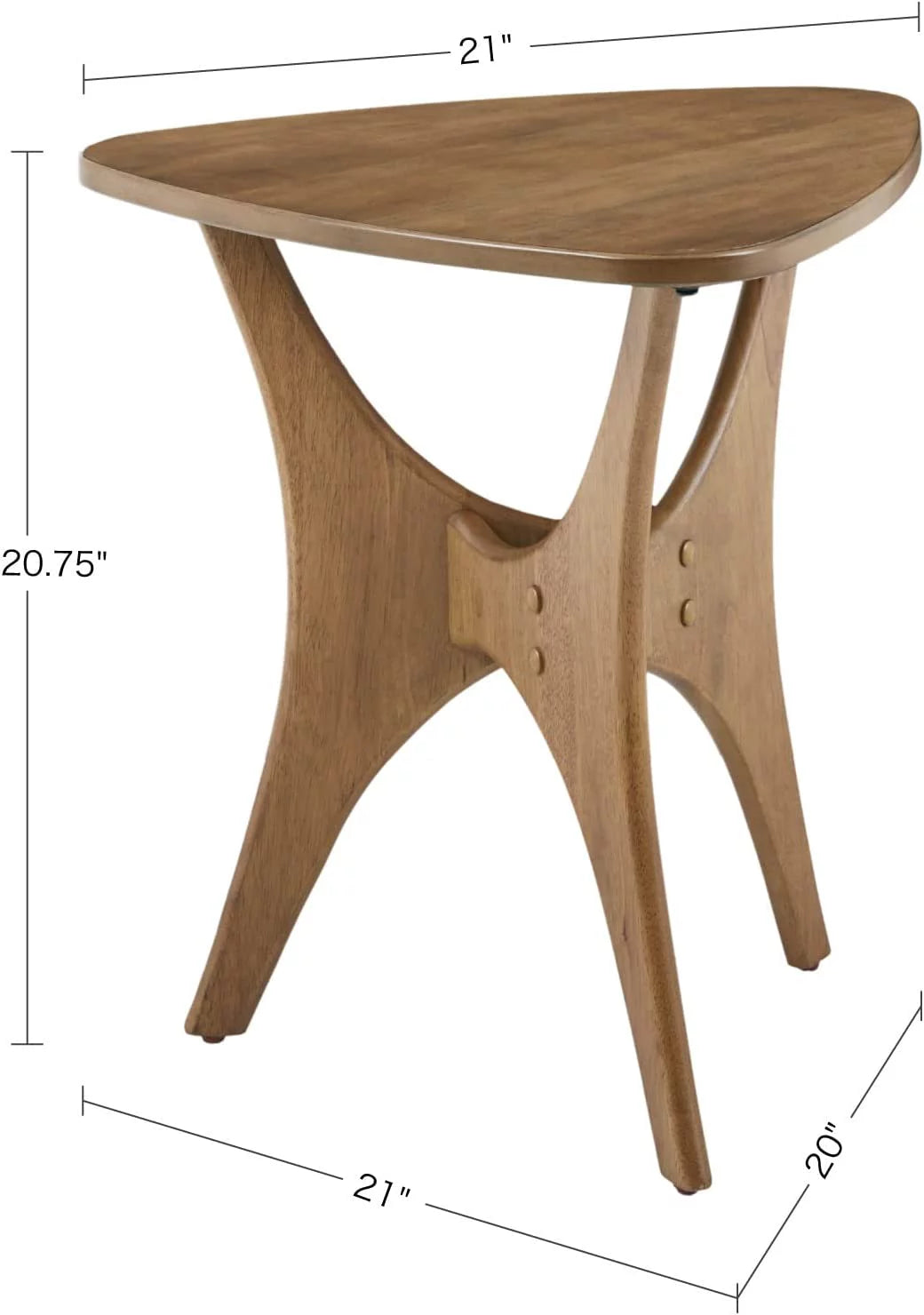 Light Brown Triangle Wood Sofa Table with Solid Wood Legs R67068
