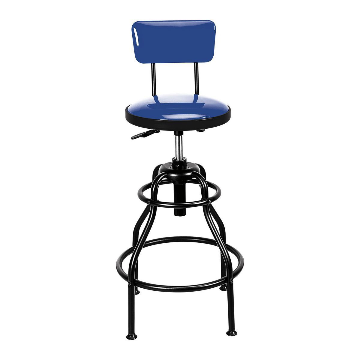 Blue Adjustable Shop Stool with Backrest O940517