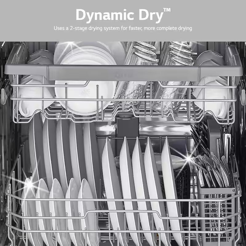 Black Front Control Dishwasher with 3rd Rack D878438