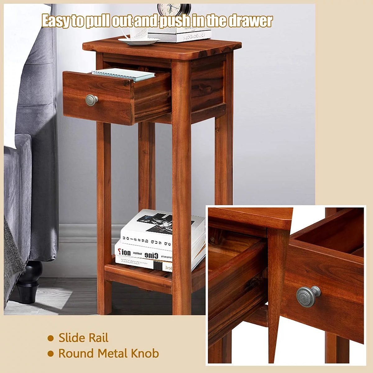 2-Tier Side Table with Drawer O88989