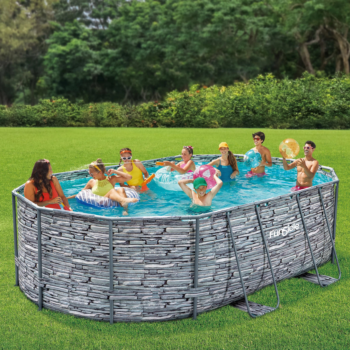 16 ft Oval Above Ground Frame Swimming Pool Q11483