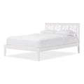 White Queen Size Rubberwood Platform Bed L393270