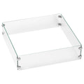 Tempered Glass Flame Guard for Square Drop-in Fire Pit Pan W68754