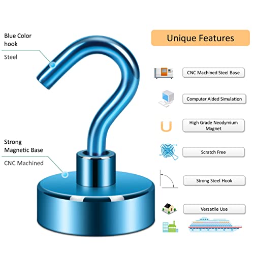 Magnetic Hooks 30lb Heavy Duty with Hook Pack of 10 U813