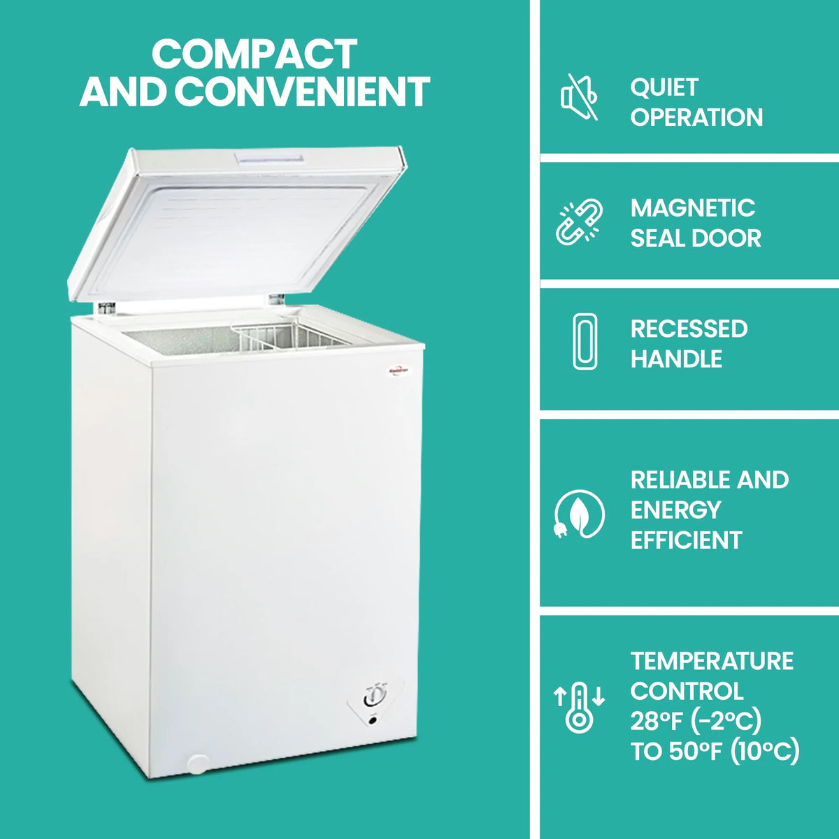 3.5 cu ft White Manual Defrost Chest Freezer G2399