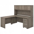 72W Engineered Wood L Desk with Hutch and Drawers A12173