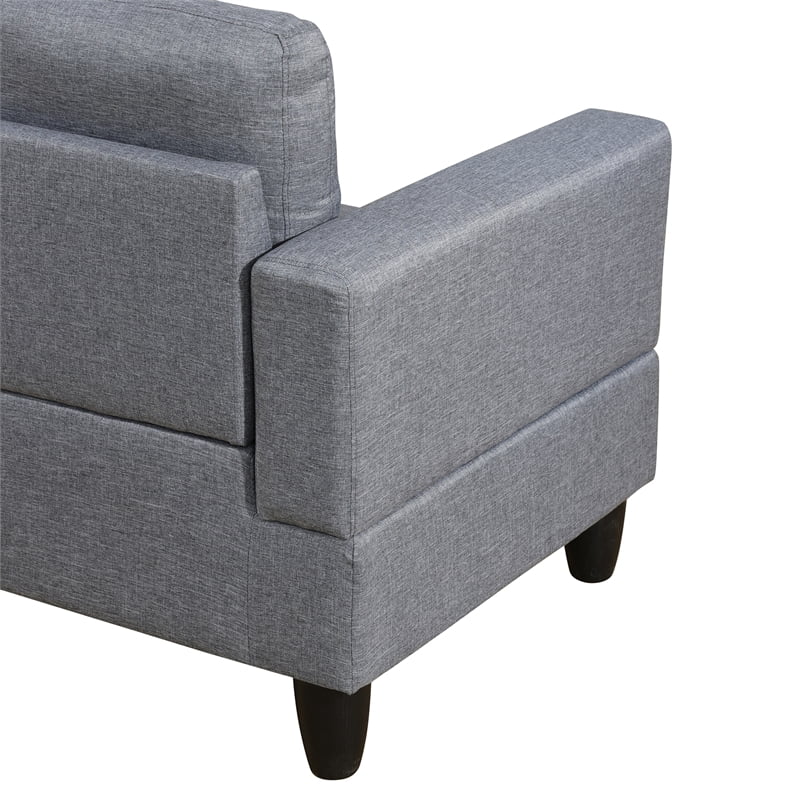 Microfiber Fabric Right Facing Sectional Grey A16534
