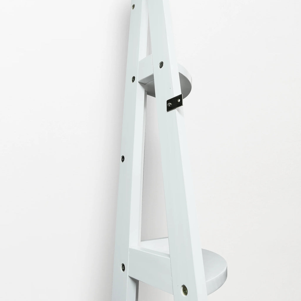 5-Shelf Corner Ladder Bookcase White I8441