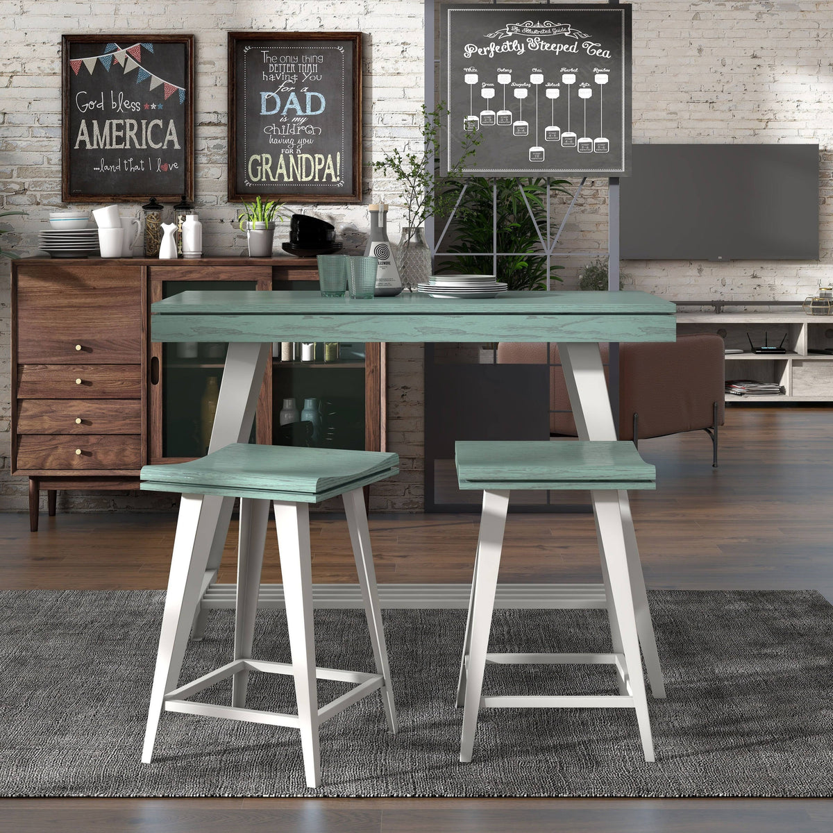 3-Piece 47-Inch Counter Height Table Set R592