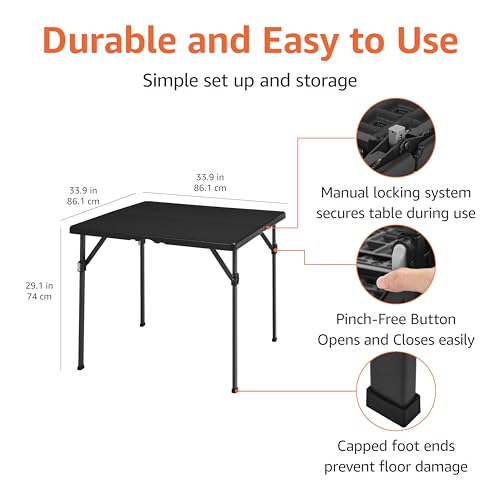Black Portable Folding Dining Table F82863