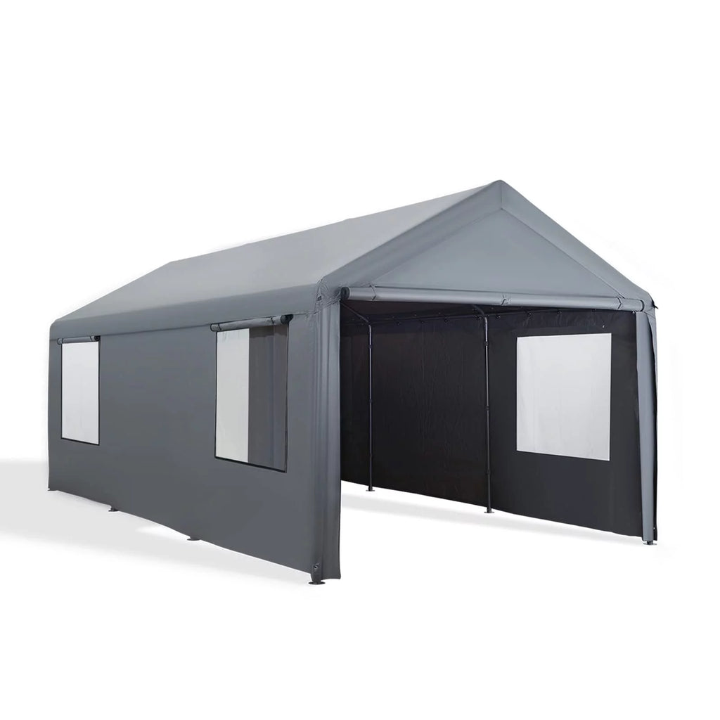 12'x20' Heavy Duty Carport with Removable Sidewalls & Doors E19136
