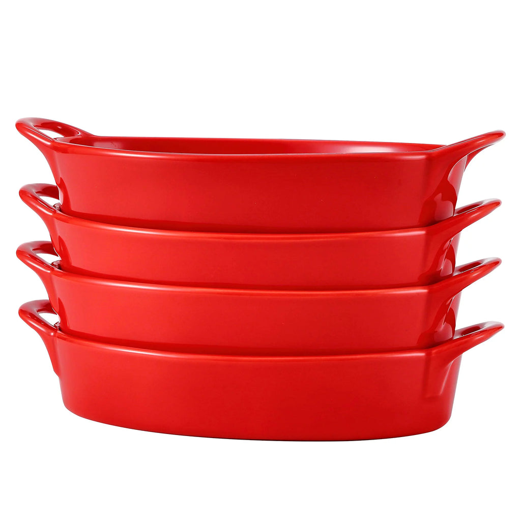 Set of 4 Oval Porcelain Baking Dishes K68560