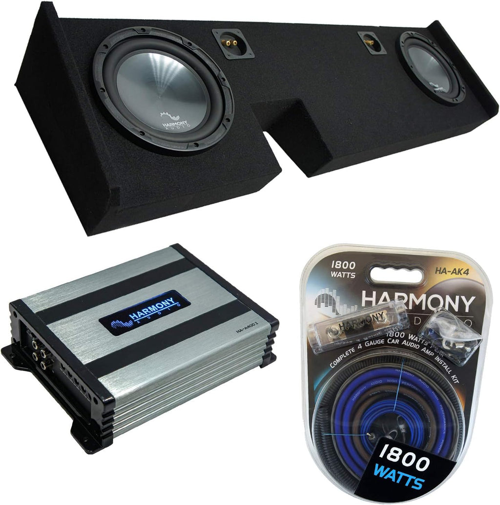 Compatible with 2009-2014 Ford F-150 Extended/Super Cab Truck Dual 10 Sub Box & HA-A400.1 K321