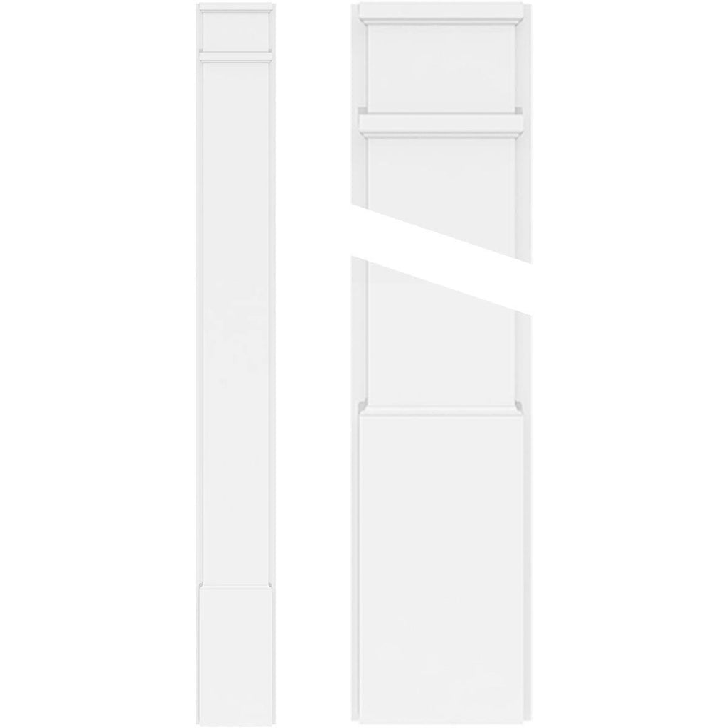 Smooth PVC Pilaster with Decorative Capital & Base (Pair) O908