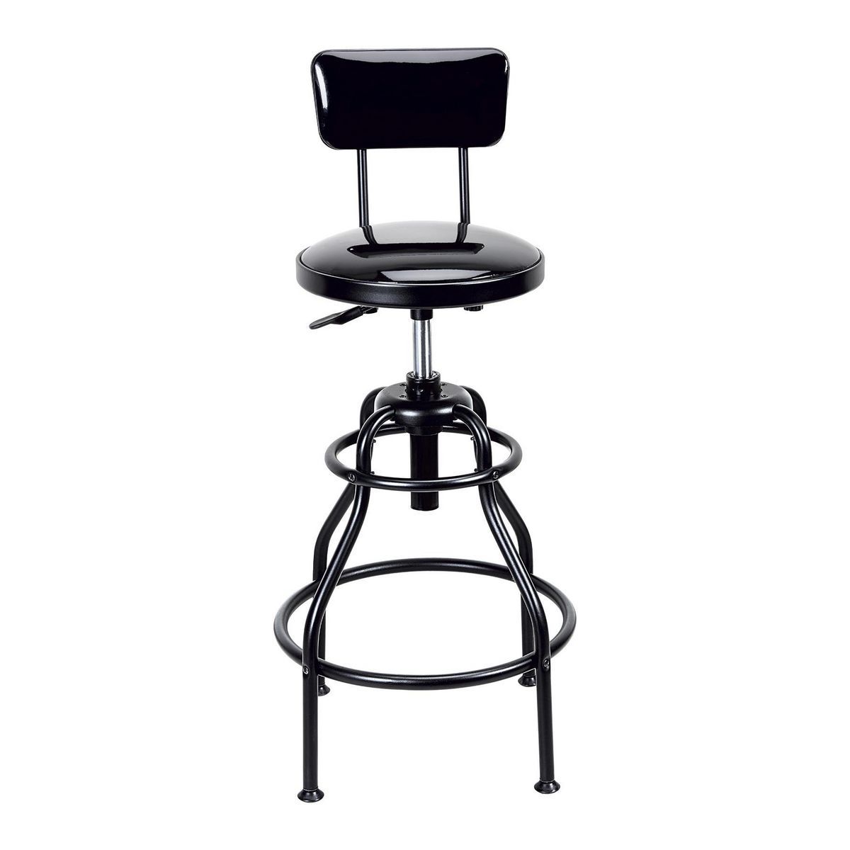 Blue Adjustable Shop Stool with Backrest O940517