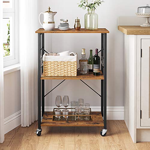 Kitchen Cart with 3 Shelves and 6 Hooks U4876