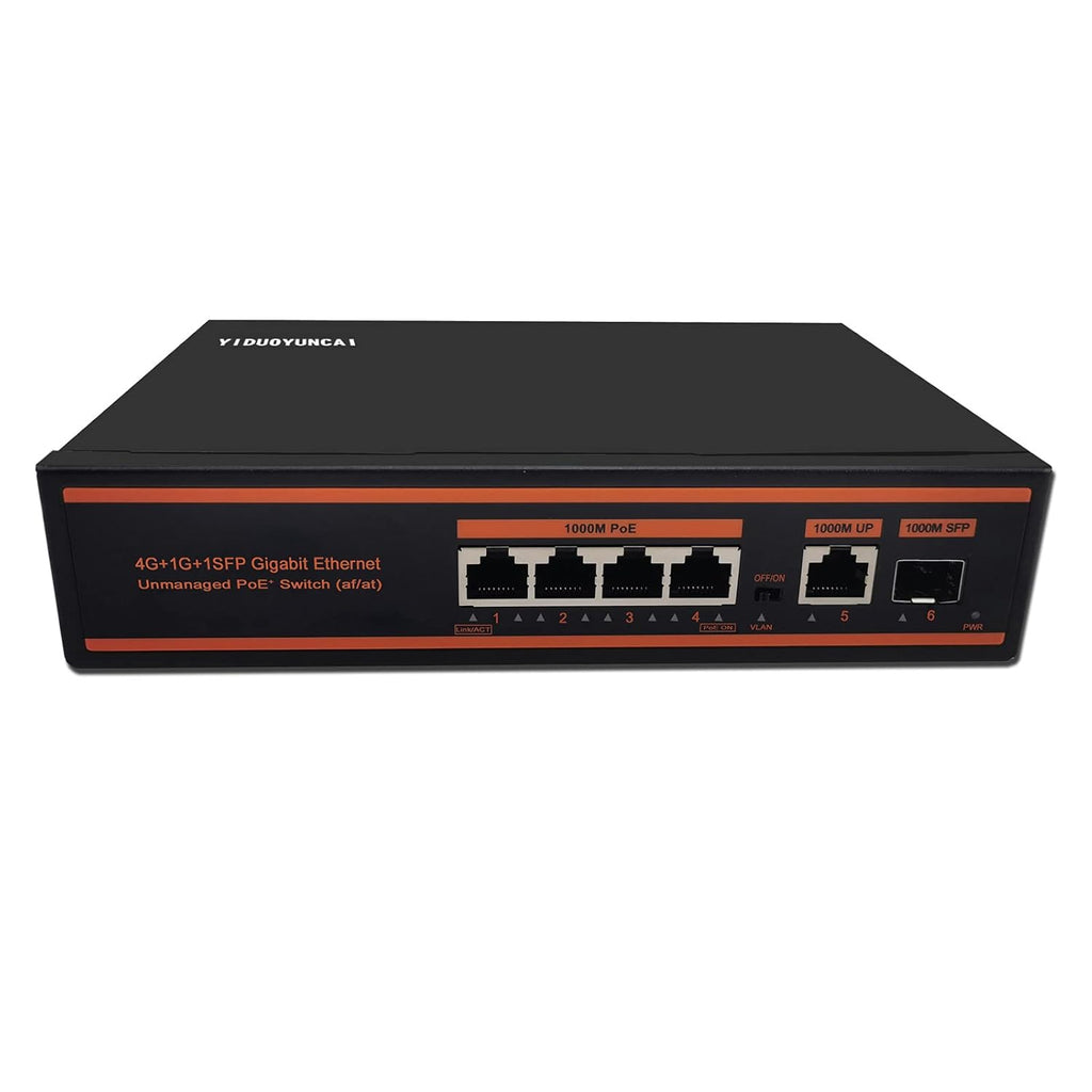 10 Ports Ethernet PoE Switch 8 Port 100Mbps PoE+ 2 UpLink 1000Mbps Metal Fanless Unmanaged Pack of 2 O108316