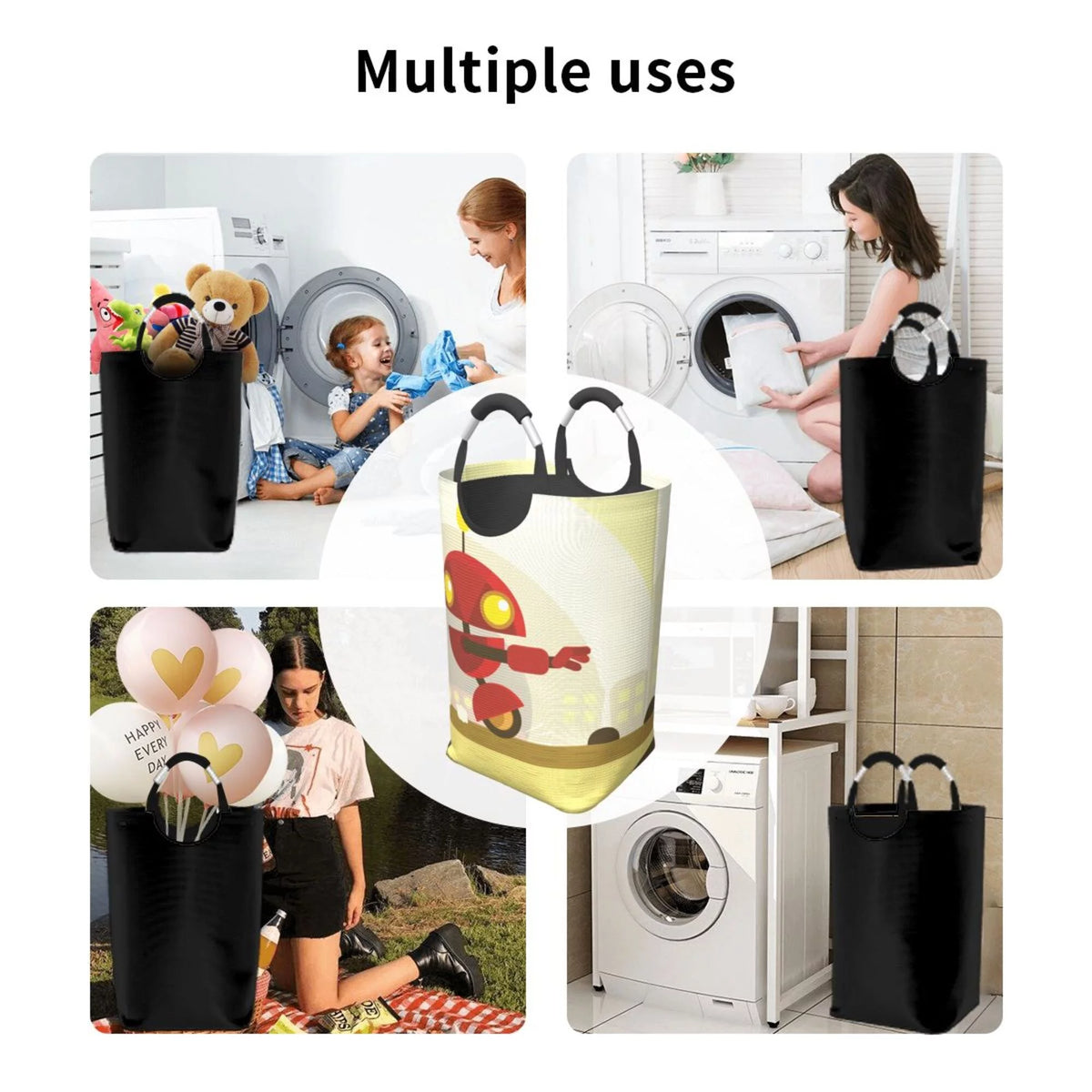 50L Rectangular Waterproof Foldable Laundry Hamper J8384