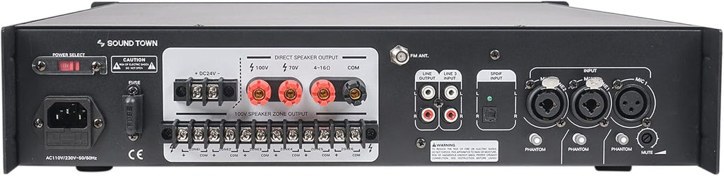 360W 6-Zone 70V/100V Commercial Power Amplifier with Bluetooth K907