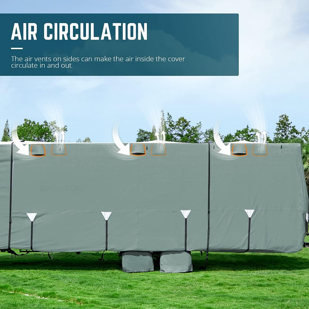 5 Layers Water-Proof RV Cover 24-27ft with Straps & Tire Covers E843485
