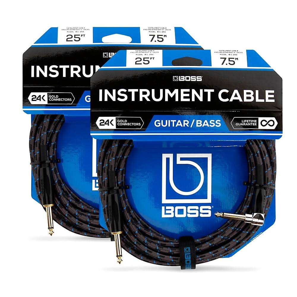 Angled to Straight Instrument Cable 25ft 2-Pack C5738