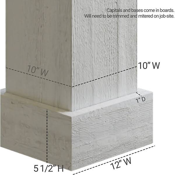 Faux Wood Non-Tapered Square Column Wrap I909903