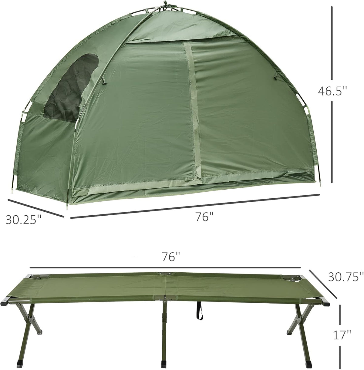 Compact Pop Up Folding Camping Cot Tent Combo Set V20279