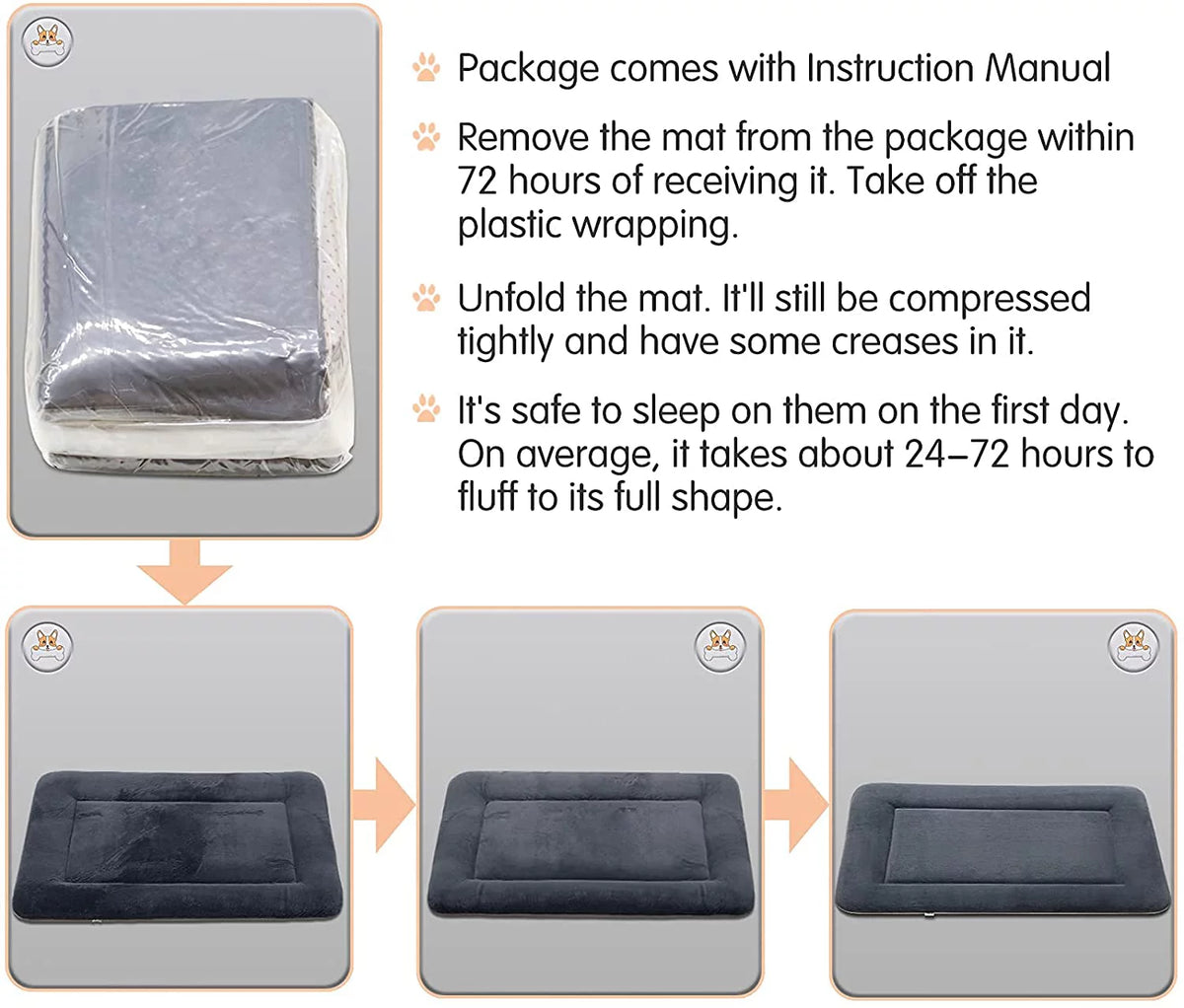 Soft Dog Bed Crate Pad Mat Machine Washable Pet Mattress C317