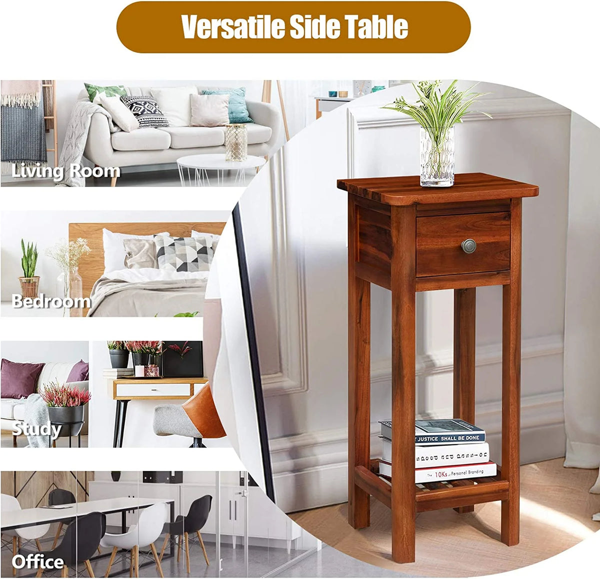 2-Tier Side Table with Drawer O88989