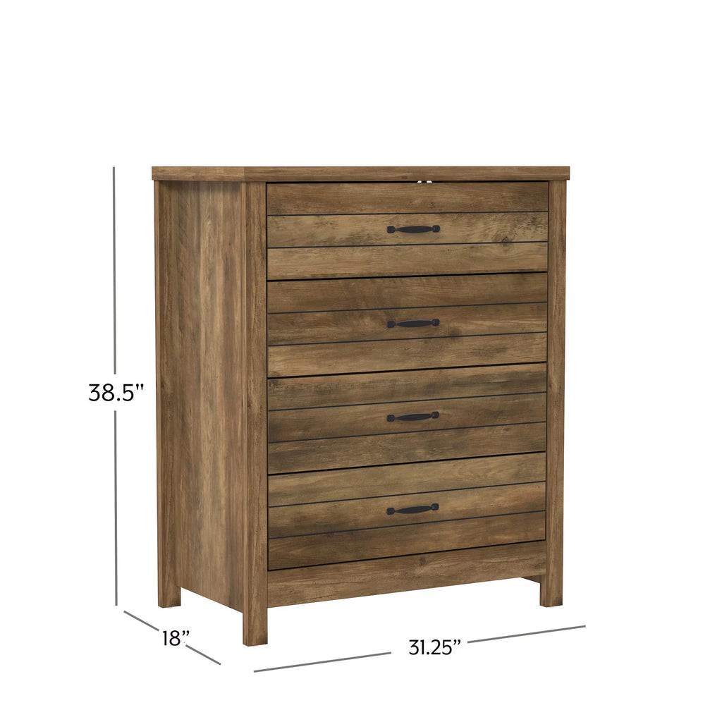 Gray & Oak 4-Drawer Dresser Z13309