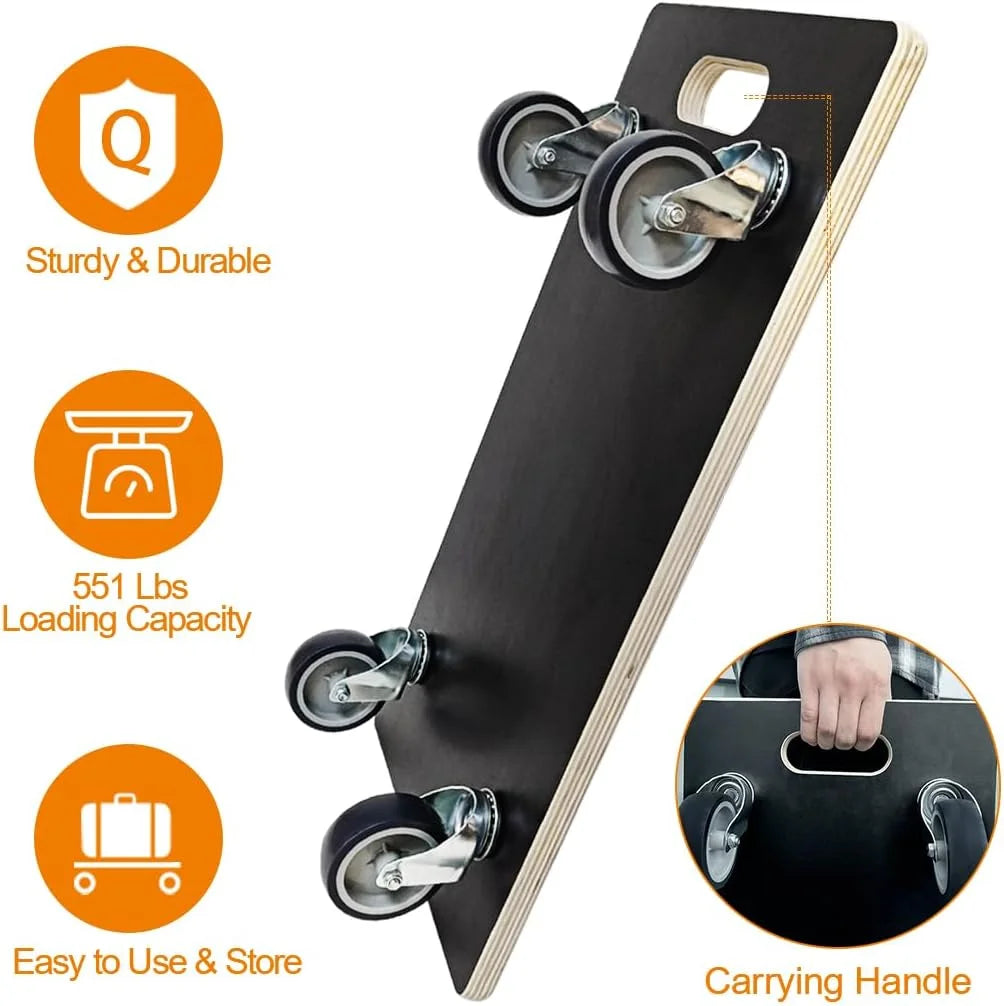 2Pcs Wood Platform Dolly with 4 Wheels N6832