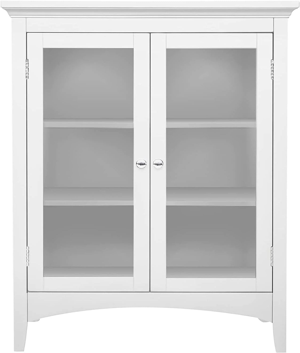 White 2-Door Wooden Floor Cabinet with Adjustable Shelves Y8589