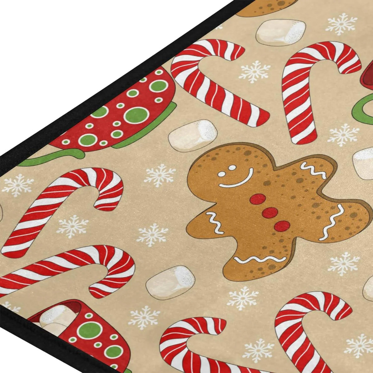 Gingerbread Man Christmas Kitchen Mat Washable Non-Slip 39"x20" S41146